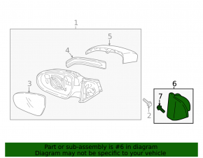 Mirror cover inner left Hyundai Tucson 16-21