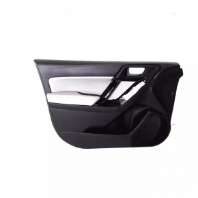 Door trim card front left Subaru Forester 17-18 SJ black with gray insert cloth, armrest leather gray