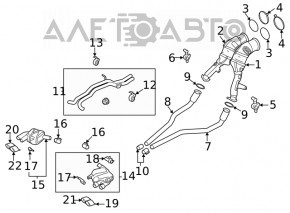 Rear right muffler bracket Porsche Macan 15-