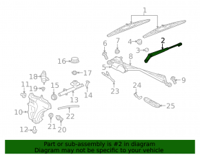 Left wiper arm Porsche Panamera 14-16