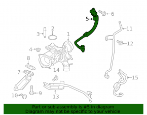 Oil pipe Ford Fusion mk5 13-14 1.6T metal + rubber long