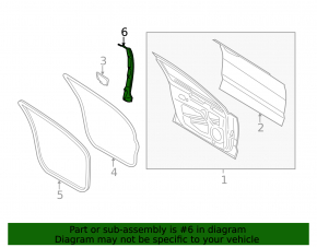 Seal door side front right Lincoln MKZ 13-20 front