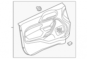 Door trim card front right Ford Fiesta 11-19 black plastic, scratch