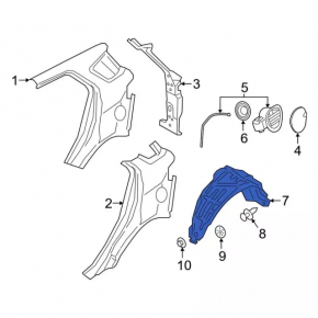 Rear left mudguard Ford Ecosport 18-22