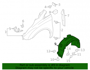 Front left mudguard liner Ford Transit Connect MK2 19-23