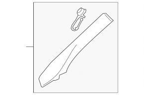 Lincoln Corsair 20-26 black upper right front pillar trim
