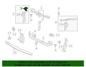Right eyelash TV bracket for Mitsubishi Galant 2012