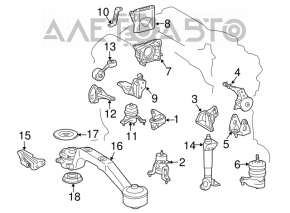 Front engine mount for Toyota Highlander 2001-2007