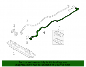 Automatic transmission radiator hose, BMW X5 E70 11-13 3.0