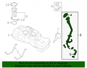 Fuel filler neck Nissan Sentra 13-19