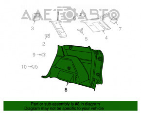 Right arch trim for 2-row Dodge Journey 11-20
