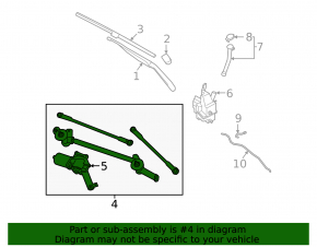 Windscreen wiper linkage with motor for Nissan Murano 25-26