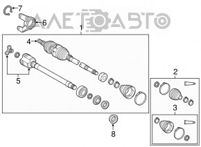 Front Left Axle Drive Toyota Camry V50 12-14 2.5 USA