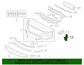 Front bumper air duct left Audi E-Tron 19-23 outer part, Quattro