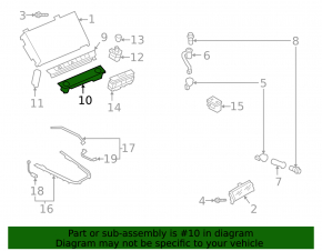 Front center console trim for start/stop button on Audi E-Tron 19-23