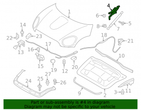 Bonnet hinge right Mini Cooper Countryman R60 10-16