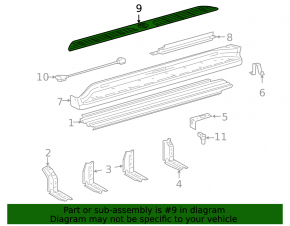 Left side step sill trim for Lexus LX 03-07