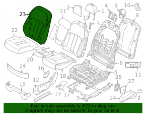 Rear seat backrest trim, 2nd row, right, BMW X7 G07 19-22, Vernasca leather, 6 seats, Schwarz