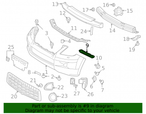 Left front bumper mount for Lexus LX570 08-15 pre-restyling