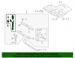TV bar eyelash right Subaru Legacy 15-19