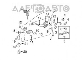 Front left door handle mechanism Toyota Camry v30 2.4