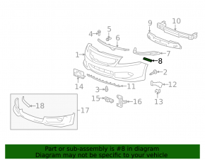 Front bumper mount right Honda CRV 12-16 FPS