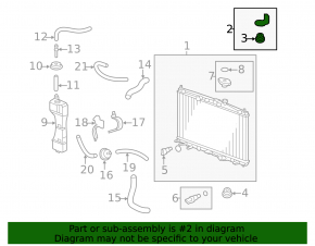 Upper left radiator mount for Honda CRZ 11-16 (rubber + metal)