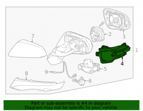 Left turn signal mirror Lexus NX 22-25