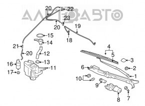 The top of the Mitsubishi Lancer 10-17 washer reservoir neck