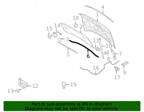 Rear hood seal Ford Flex 09-19