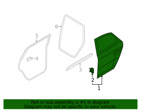 Rear right door assembly for Audi Q5 8R 09-17