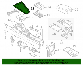 Audi A3 22-26 center console trim, gray, scratches