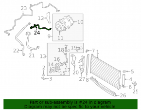 Air conditioning hose, compressor-heater, second, Nissan Murano z50 2003-2007
