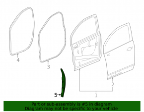 Front right side door seal for Buick Encore 13-22 front