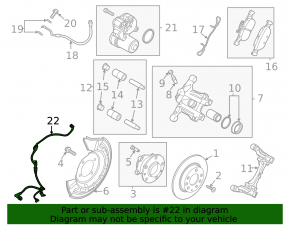 ABS sensor wire rear left Mazda CX-30 20-21 FWD
