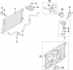 Radiator cooling water Ford C-max MK2 13-18