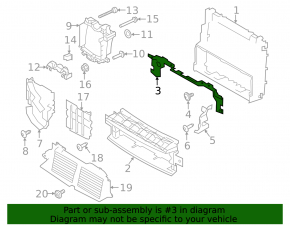 Upper radiator deflector for Land Rover Range Rover 2013-2017 pre-restyling, 3.0, 5.0