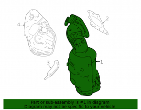 Lexus RX350 16-22 rear exhaust manifold with catalytic converter, rusty