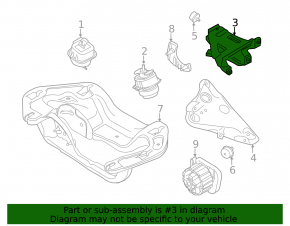 Right engine mount bracket BMW X5 F15 14-18 3.0D
