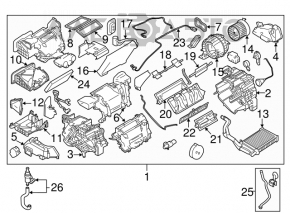 Bare fan housing, right side of Nissan Leaf 11-12