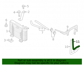 Mitsubishi Outlander 17-20 lower oil cooling radiator pipe, 2.4, type 2