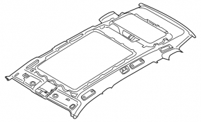BMW X7 G07 19-22 roof lining for panoramic view and 3rd row air vents, Canberra-beige