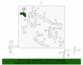 Front fender apron bracket, right, Toyota Highlander 2001-2007