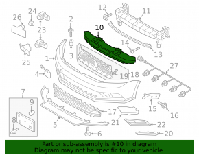 VW Jetta 15-18 USA Front Bumper Absorber Broken