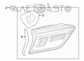 Inner taillight, left, VW Tiguan 18-24 usa, scratches