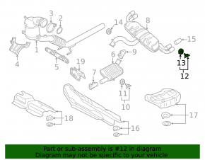 Rear left muffler bracket VW Atlas 18- 2.0T, 3.6
