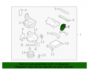 Actuator motor for the heater ventilation drive of the Subaru Outback 10-14