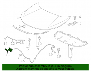 Hood lock Honda CRV 17-19 without sensor