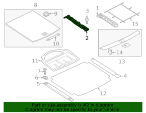 Trunk floor bracket left VW Touareg 11-17
