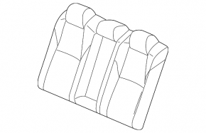 Rear seat backrest, 2nd row, Honda Accord 19-22, black cloth, with armrest, for cleaning